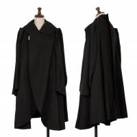  COMME des GARCONS Wool Round-collar 2D Coat Black XS