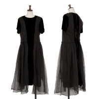  COMME des GARCONS Mesh Switching Velor Dress Black S