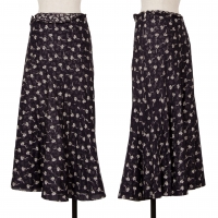  COMME des GARCONS Floral Printed Layer Skirt Navy S