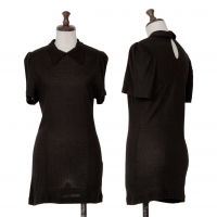  tricot COMME des GARCONS Rayon Knit Short Sleeve Shirt Black S-M