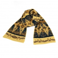  GAULTIER2 Jacquard Knit Stole Yellow 