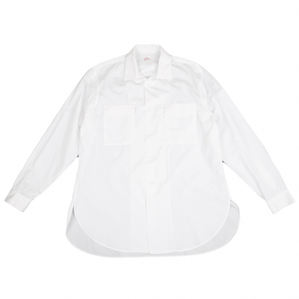 ヨウジヤマモト コスチュームドオムYohji Yamamoto COSTUME D' HOMME フラップポケットオープンカラーシャツ 白2