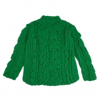  Yohji Yamamoto POUR HOMME 3D Design Low Gauge Knit Sweater (Jumper) Green S-M