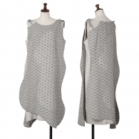  ISSEY MIYAKE A-POC INSIDE Jacquard Layered Sleeveless Dress Grey 2