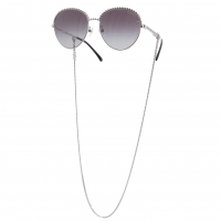  CHANEL Chain Sunglasses Silver 55 17 135