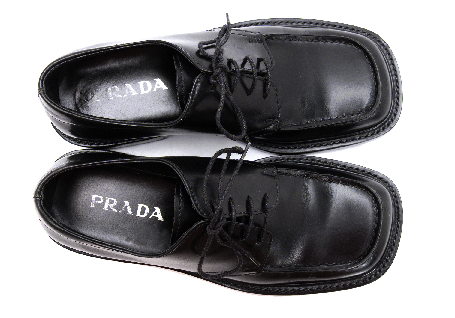 プラダ PRADA ブーツ ロングブーツ サイドジップ パテントレザー シューズ レディース 35(22cm相当) ブラック約36cm