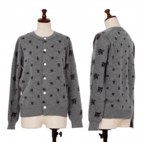 tricot COMME des GARCONS Floral Inside out Knit Cardigan Grey XS-S