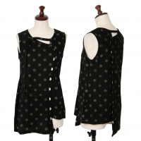  Y's Reverse Dot Printed Sleeveless Shirt Black 2