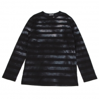  Yohji Yamamoto POUR HOMME Dyed Stripe Long Sleeve T Shirt Black,Navy 3
