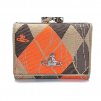  Vivienne Westwood Checker Woven Wallet Orange,Beige 