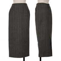  Jean-Paul GAULTIER FEMME Herringbone Wool Skirt Grey 40