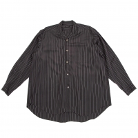  COMME des GARCONS HOMME PLUS Rayon Stripe Open Collar Shirt Black S-M