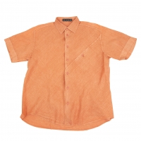  ISSEY MIYAKE MEN Linen Bias Switching Short Sleeve Shirt Orange 2
