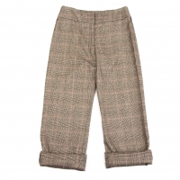  JOSEPH Button Hem Roll-up Glen Check Pants (Trousers) Brown 34