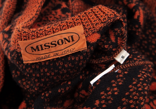 MISSONI Zip-up Knit Blouson & Skirt Orange,Black S 40 | PLAYFUL