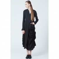  Yohji Yamamoto NOIR Tencel Side Frill Skirt Black 2