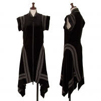 Jean-Paul GAULTIER FEMME Rib Switching Double Zip Long Dress Black 40