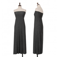 ISSEY MIYAKE Rayon Poly Stretch Tube Top Dress Charcoal L