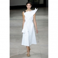  ISSEY MIYAKE Stripe Stitch Sleeveless Dress White 2