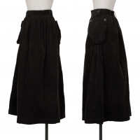 Y's Side Pocket Design Corduroy Skirt Black 3