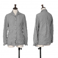  ISSEY MIYAKE Wrinkled Pleats Long Sleeve Shirt Grey M