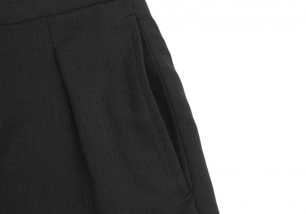 WIDE STRAIGHT TWO TUCK TROUSERS BLACK