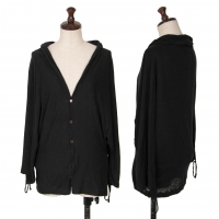  Y's Wool Dolman Sleeve Piping Design Cardigan Black S-M