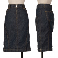  DOLCE & GABBANA Curve Switching Side Zip Denim Skirt Indigo 44