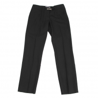  DOLCE & GABBANA Logo Buckle Striped Crease Pants (Trousers) Black 42