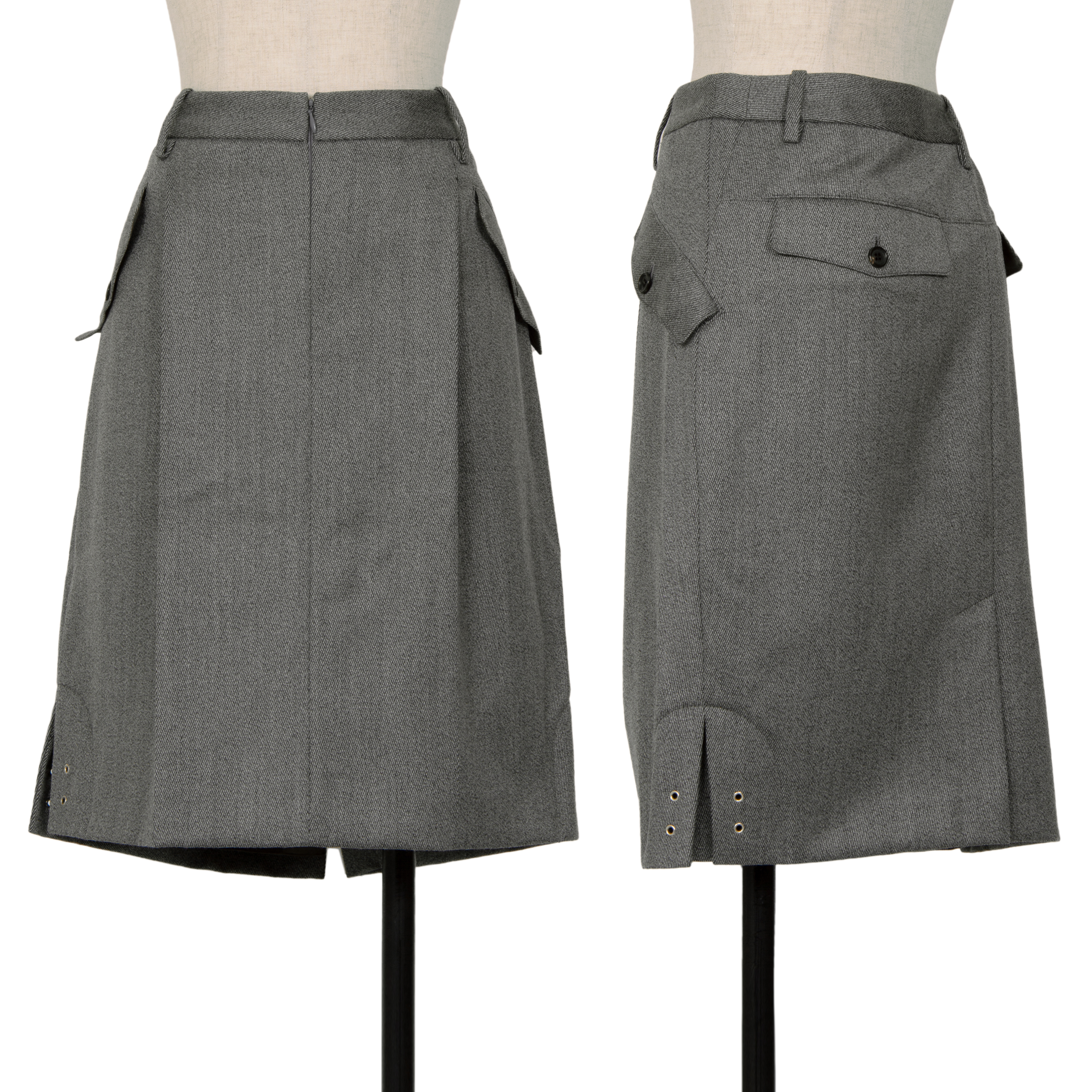 クリスチャンディオール スカート ラップスカート ウール シルク 無地 ボトムス約78cm