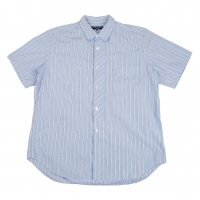  COMME des GARCONS HOMME Switching Stripe Short Sleeve Shirt Blue M