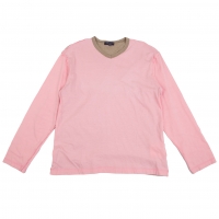  COMME des GARCONS HOMME Bicolor Switching Inside Out T Shirt Pink,Mocha M
