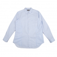  COMME des GARCONS HOMME PLUS Curve Switching Striped Shirt Blue,White S