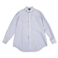  CELINE HOMME Striped Snap Button Collar Long Sleeve Shirt Sky blue S-M