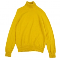  LANVIN collection Wool Turtleneck Rib Knit Sweater (Polo Neck Jumper) Yellow 48