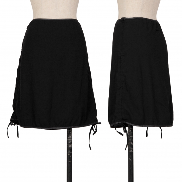 ジャンポールゴルチエ ファムJean Paul GAULTIER FEMME サイドギャザー台形スカート 黒40
