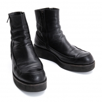  Y's Leather Zip Up Boots Black 2(About US 7)