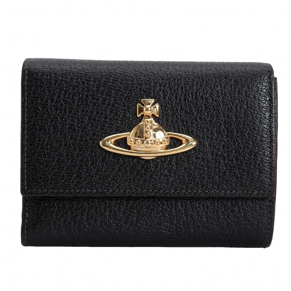 Vivienne Westwood EXECUTIVE Orb Leather Folding Wallet Black | PLAYFUL