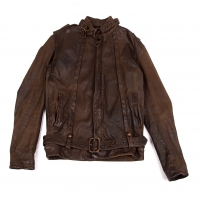  Y's for men Leather Motorcycle Jacket Brown 3