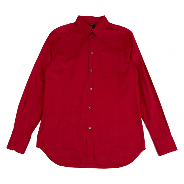 ジャンポールゴルチエオムJean Paul GAULTIER HOMME コットンレーヨン格子織りシャツ 赤48
