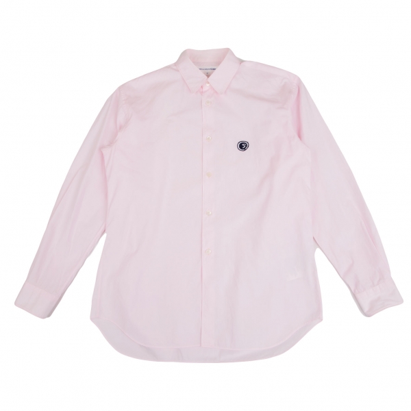 コムデギャルソンシャツCOMME des GARCONS SHIRT コットンロゴワッペンシャツ 薄ピンクS
