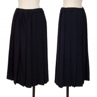  COMME des GARCONS Fulling Wool Pleats Skirt Navy M