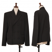  tricot COMME des GARCONS Wool Gabardine Double Button Jacket Black M