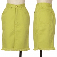  JUNIOR GAULTIER Colored Denim Fringe Skirt Yellow 40
