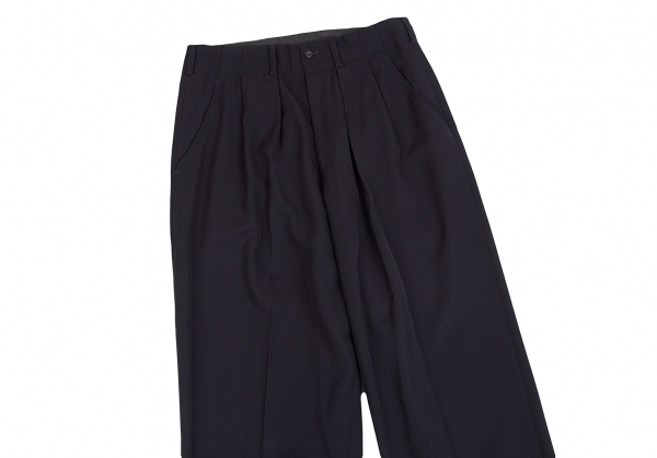 Yohji Yamamoto POUR HOMME Wool Gabardine Tuck Pants (Trousers