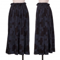  Yohji Yamamoto NOIR Geometric Woven Skirt Navy,Black 2
