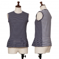  tricot COMME des GARCONS Striped Sleeveless Top Navy,White S-M
