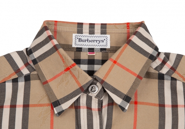 Burberrys' Check Horse Jacquard Long Sleeve Shirt Beige XS-S | PLAYFUL