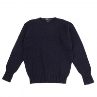  POLO RALPH LAUREN One Point Embroidery Knit Sweater (Jumper) Navy L