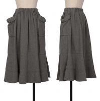  tricot COMME des GARCONS Ribbon Pocket Wool Skirt Grey S-M